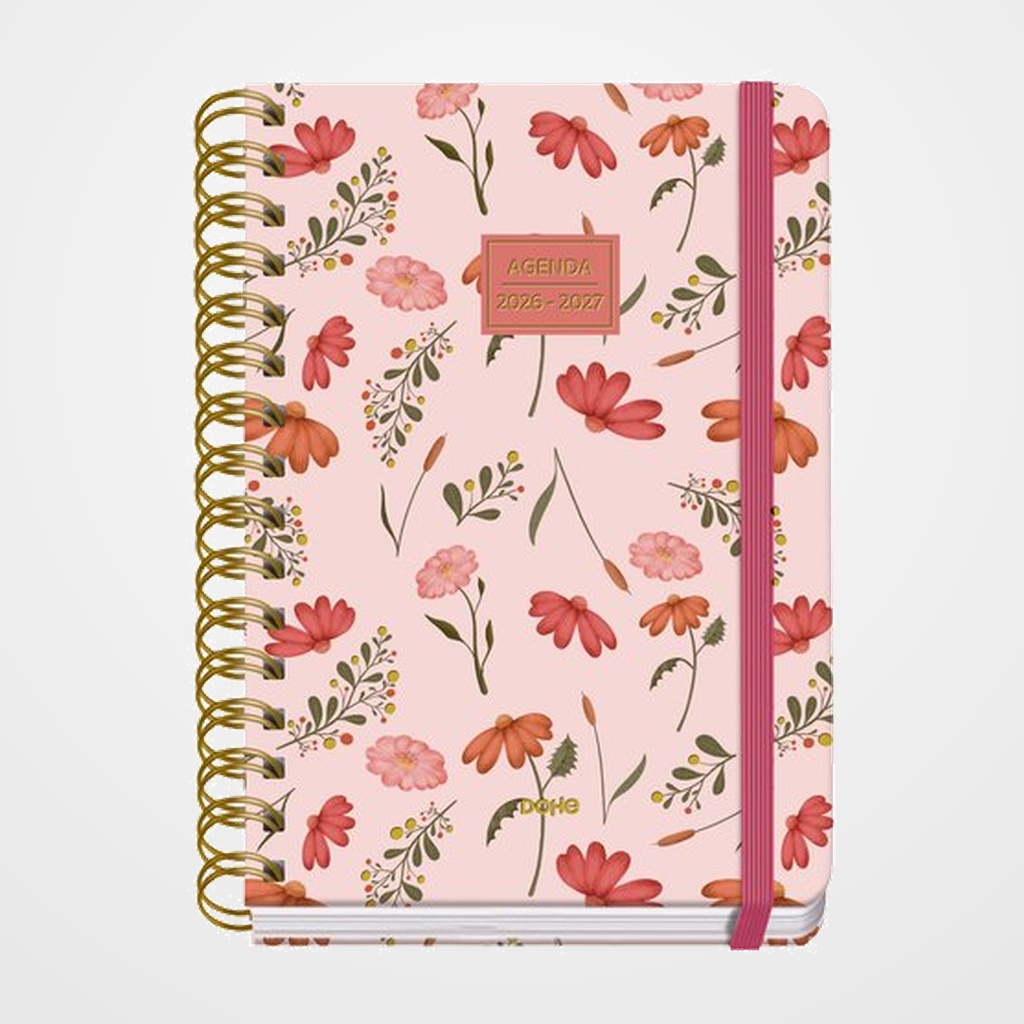 AGENDA ESCOLAR (2026-27) DOHE PREMIUM WIRE-O tapa EXTRA A5 D/P con GOMA BELLE