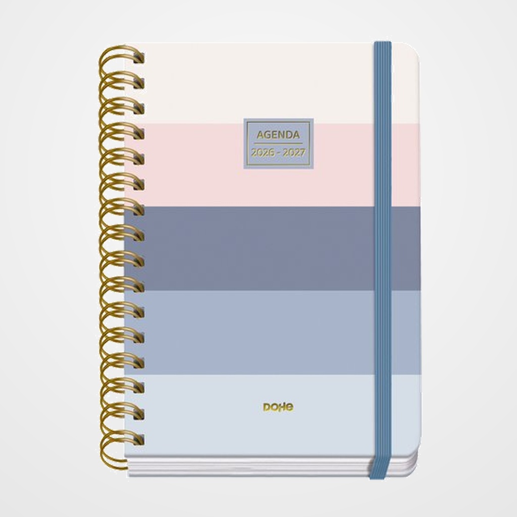 AGENDA ESCOLAR (2026-27) DOHE PREMIUM WIRE-O tapa EXTRA A5 D/P con GOMA DONNA