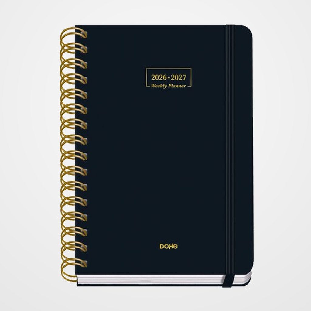 AGENDA ESCOLAR (2026-27) DOHE PREMIUM WIRE-O tapa EXTRA A5 D/P con GOMA NEGRO