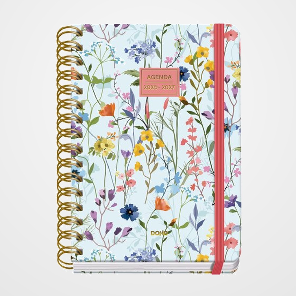 AGENDA ESCOLAR (2026-27) DOHE PREMIUM WIRE-O tapa EXTRA A5 S/V con GOMA EDEN