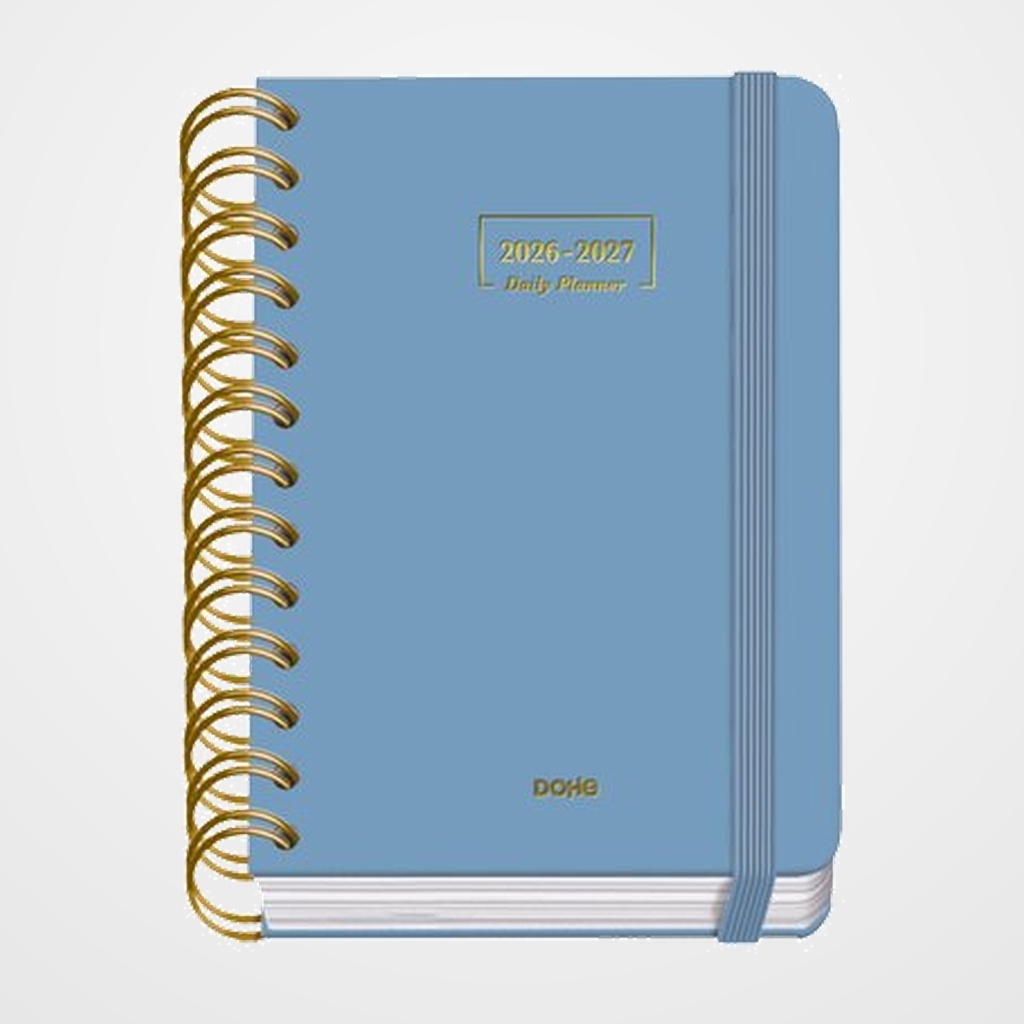 AGENDA ESCOLAR (2026-27) DOHE PREMIUM WIRE-O tapa EXTRA A6 D/P con GOMA AZUL