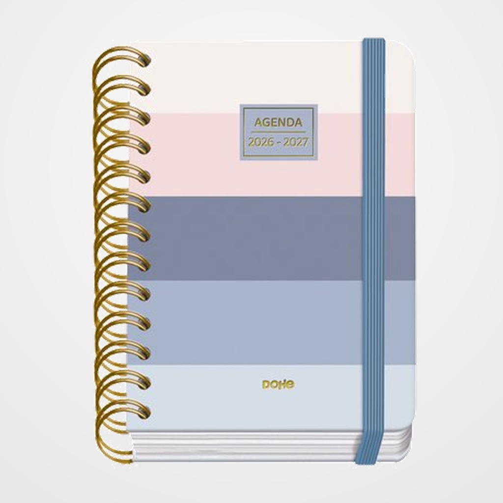 [82604047] AGENDA ESCOLAR (2026-27) DOHE PREMIUM WIRE-O tapa EXTRA A6 D/P con GOMA DONNA