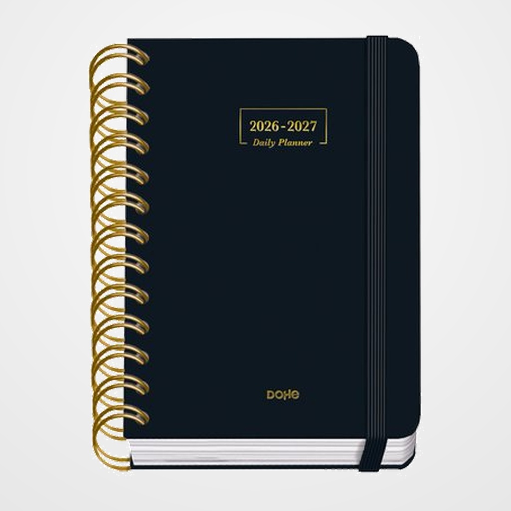 AGENDA ESCOLAR (2026-27) DOHE PREMIUM WIRE-O tapa EXTRA A6 D/P con GOMA NEGRO