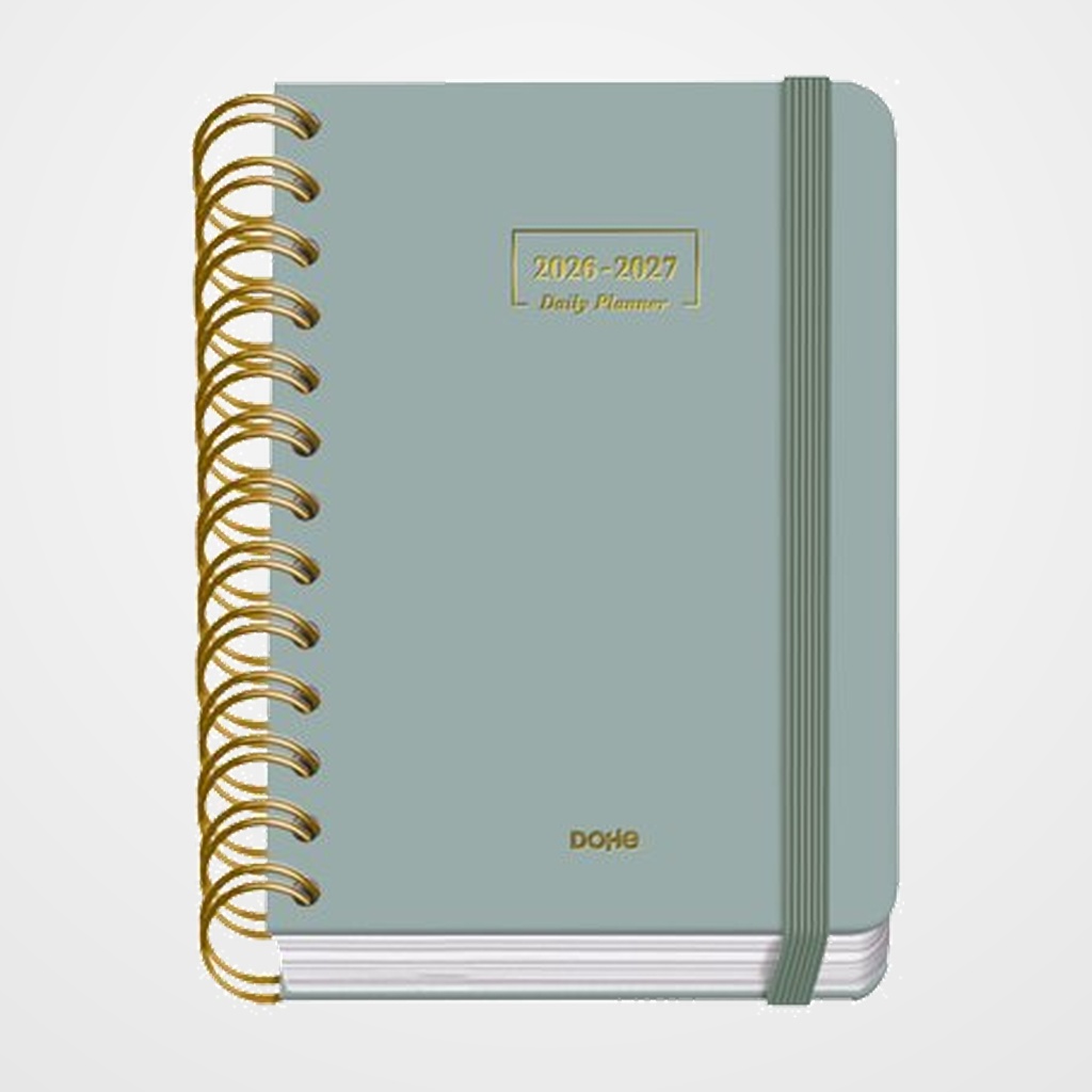 [82604029] AGENDA ESCOLAR (2026-27) DOHE PREMIUM WIRE-O tapa EXTRA A6 D/P con GOMA VERDE