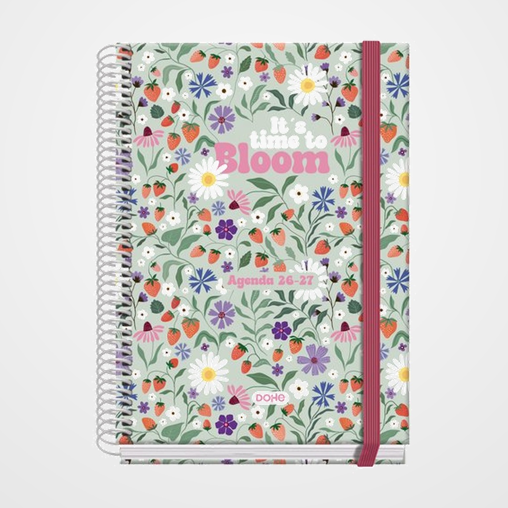[82604054] AGENDA ESCOLAR (2026-27) DOHE PRIME ESPIRAL tapa EXTRA A5 S/V con GOMA BLOOM