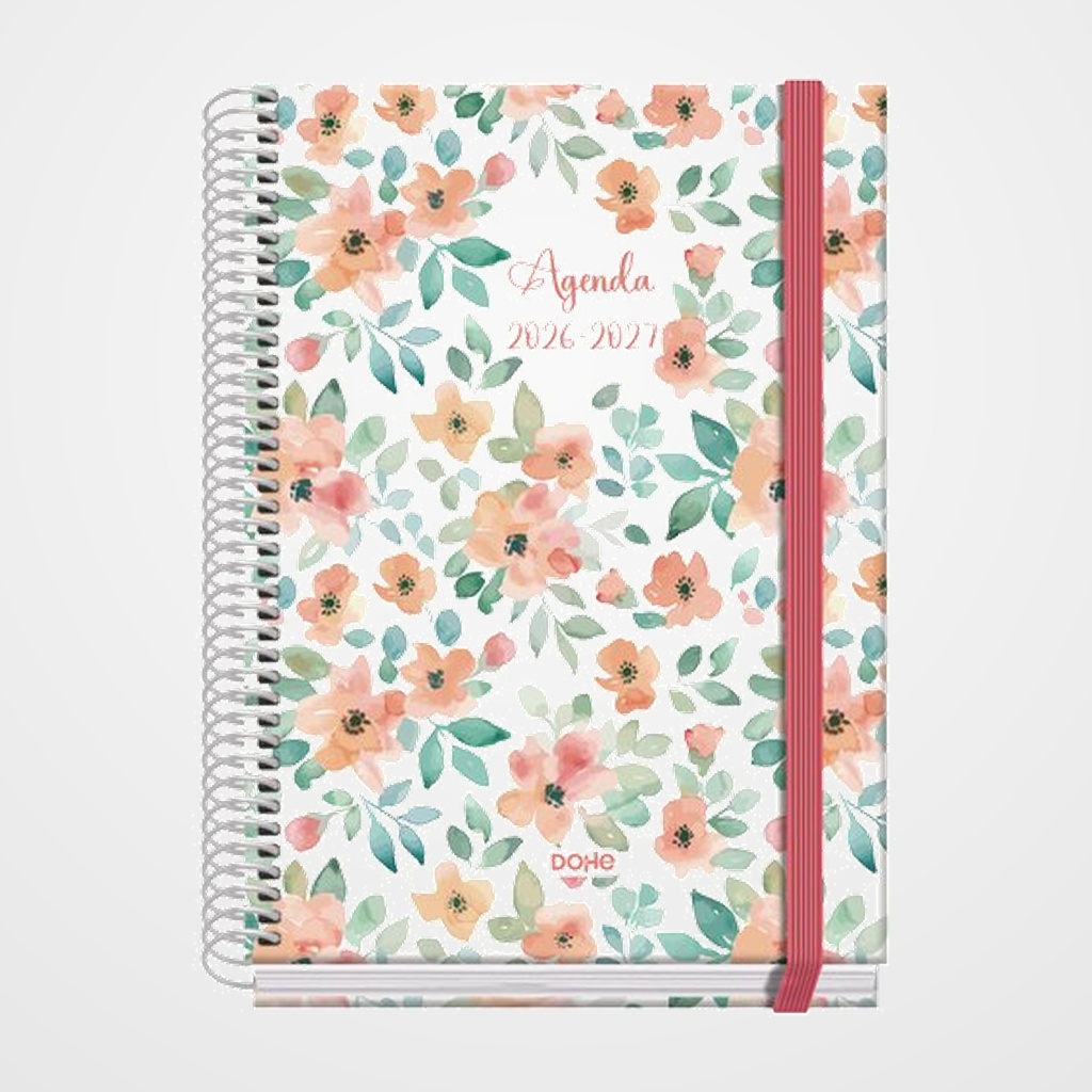 AGENDA ESCOLAR (2026-27) DOHE PRIME ESPIRAL tapa EXTRA A5 S/V con GOMA CANDY