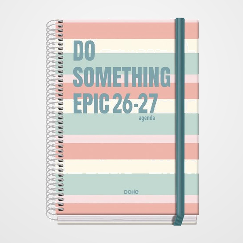 AGENDA ESCOLAR (2026-27) DOHE PRIME ESPIRAL tapa EXTRA A5 S/V con GOMA EPIC