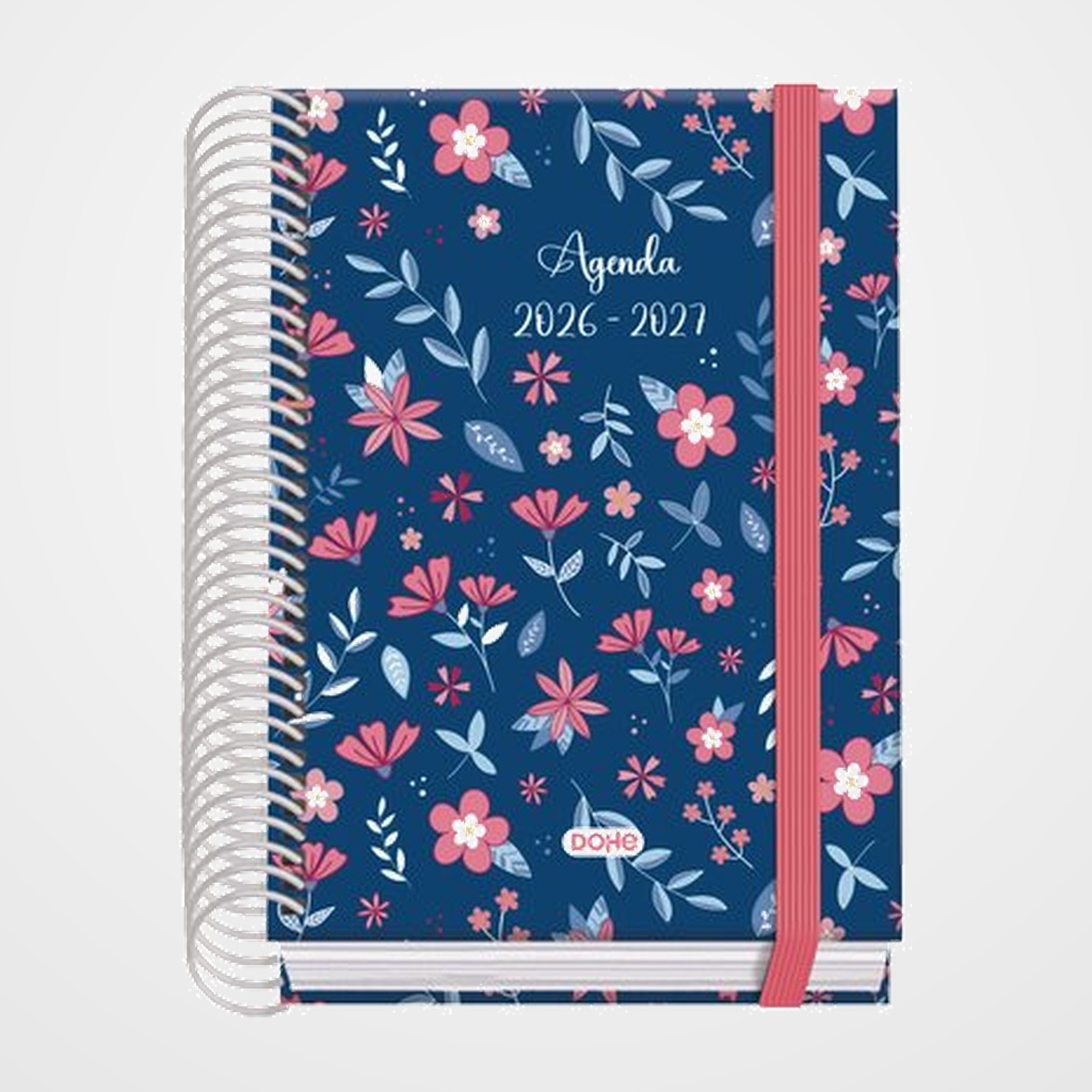 AGENDA ESCOLAR (2026-27) DOHE PRIME ESPIRAL tapa EXTRA A6 D/P con GOMA LOVELY