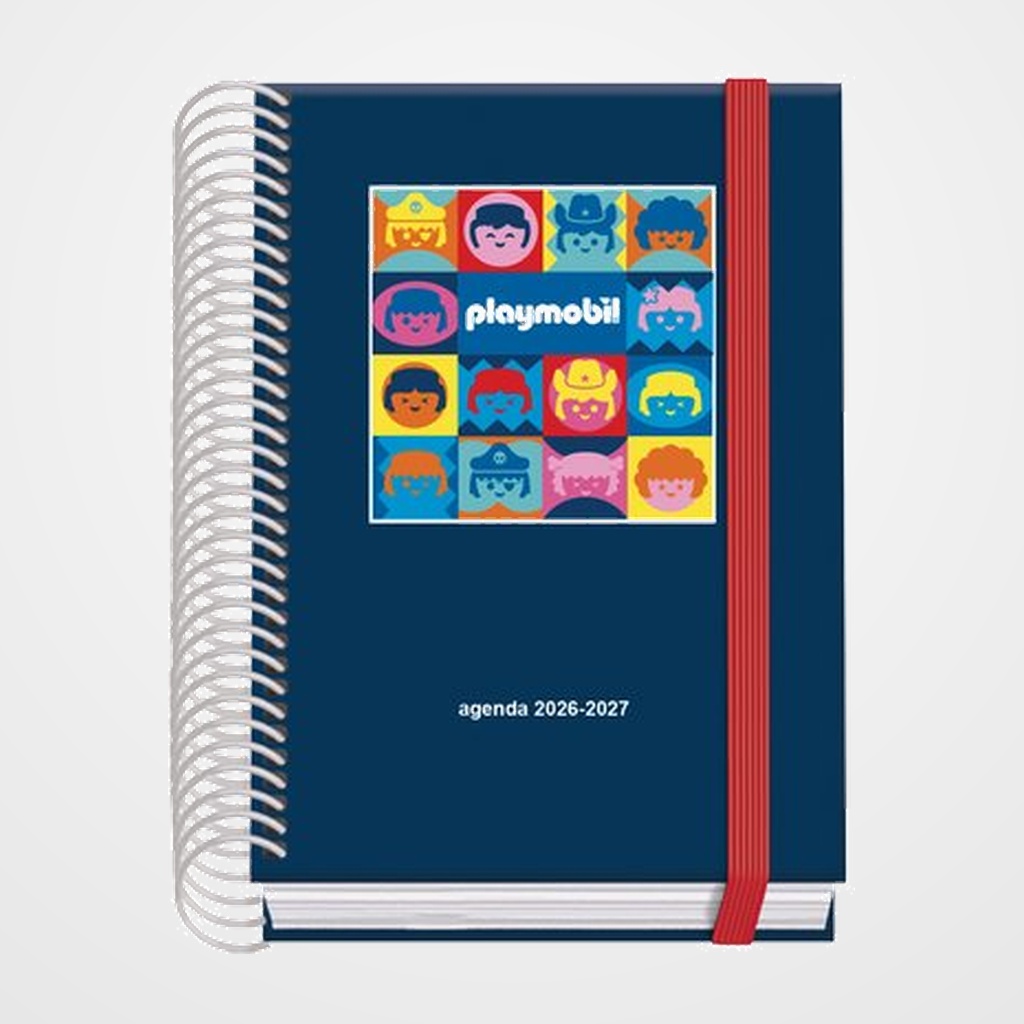 [82604070] AGENDA ESCOLAR (2026-27) DOHE PRIME ESPIRAL tapa EXTRA A6 D/P con GOMA PLAYMOBIL