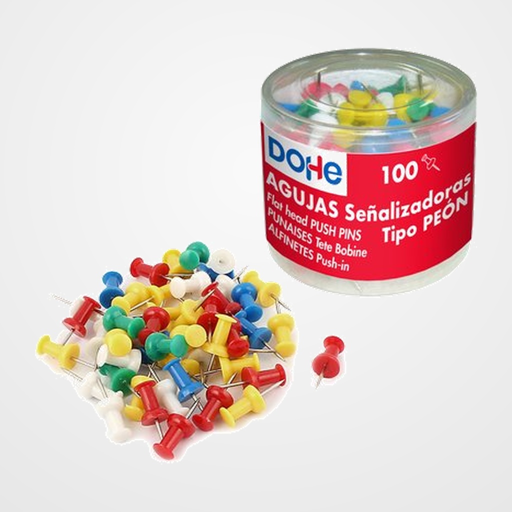AGUJA SEÑALIZADORA PUSH-PIN DOHE PEON CAJA de 100