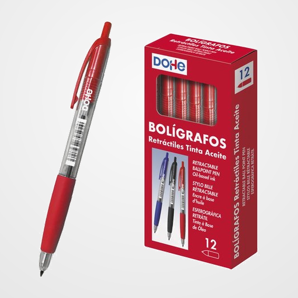 BOLIGRAFO DOHE RETRACTIL 1.0 mm ROJO
