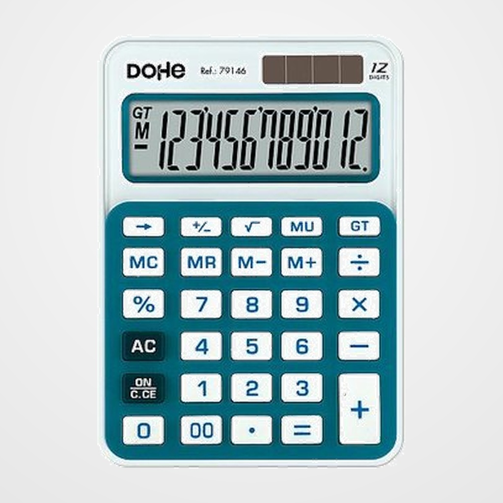 CALCULADORA de BOLSILLO DOHE 12 DIGITOS AZUL