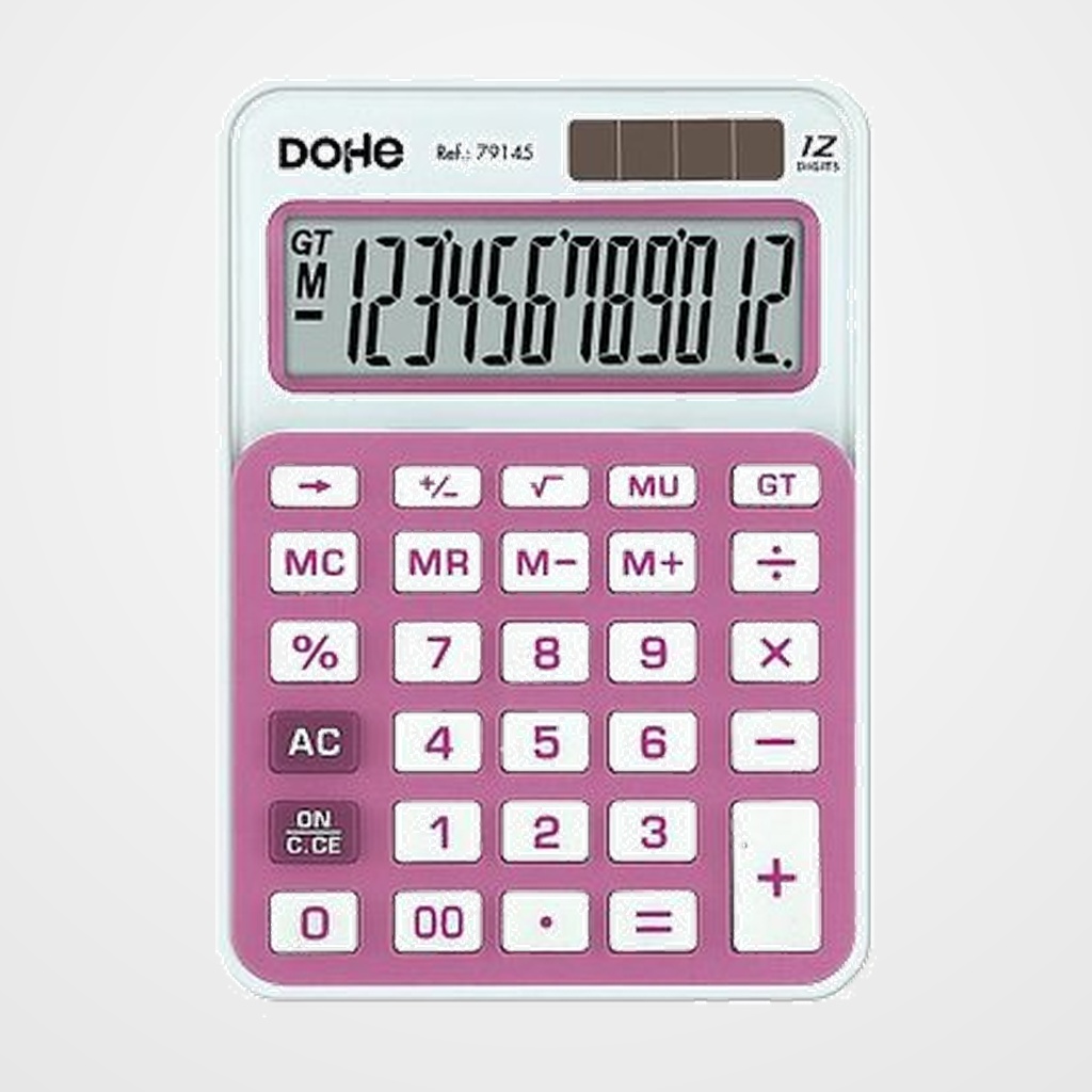 CALCULADORA de BOLSILLO DOHE 12 DIGITOS ROSA