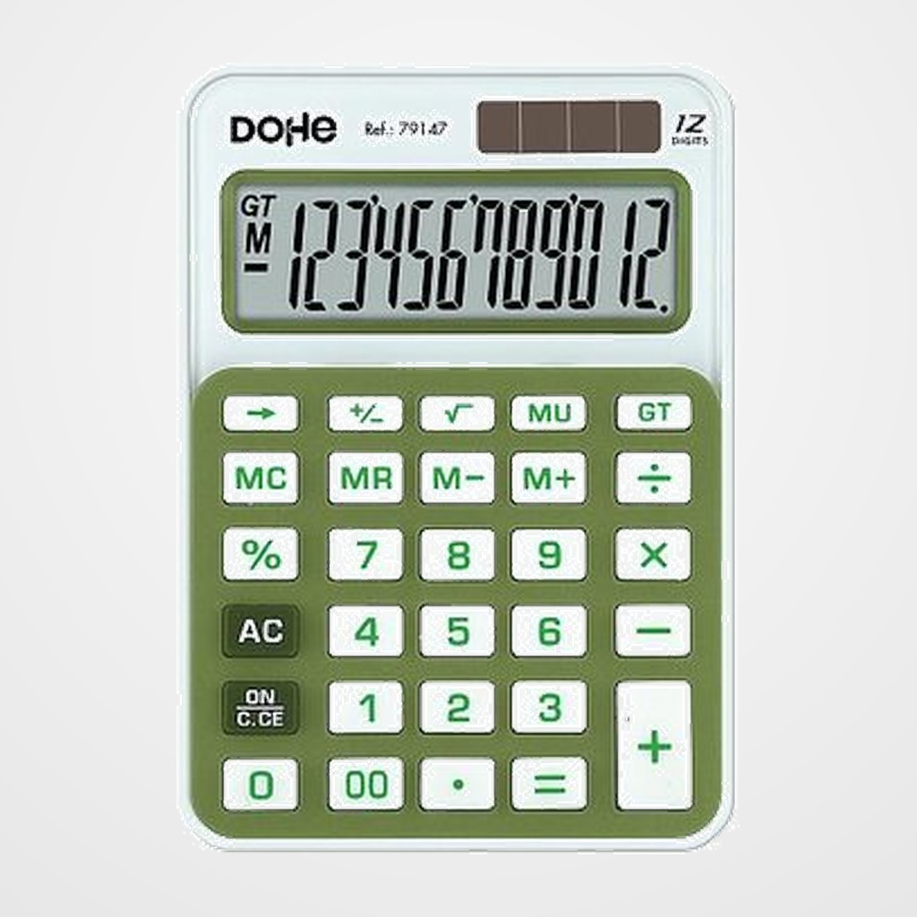 CALCULADORA de BOLSILLO DOHE 12 DIGITOS VERDE
