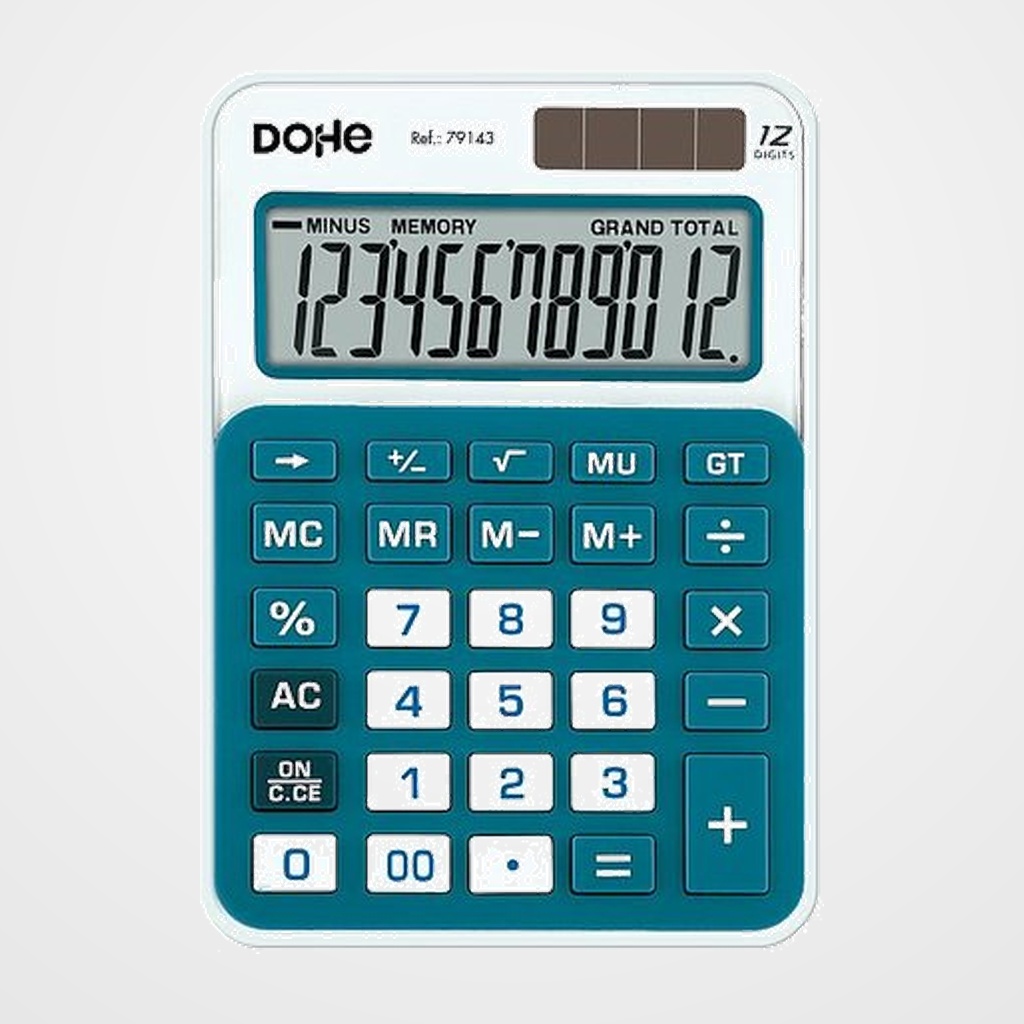 CALCULADORA SOBREMESA DOHE 12 DIGITOS AZUL