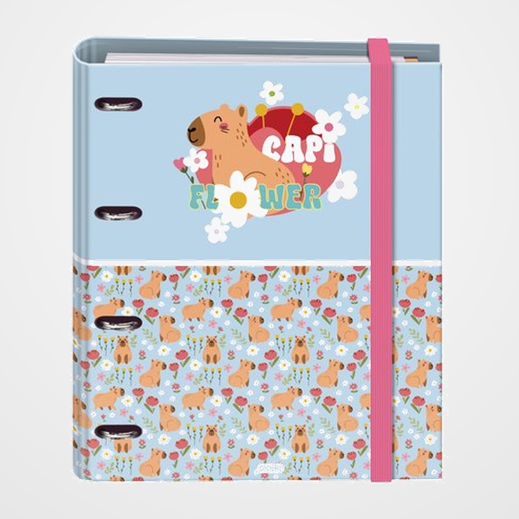 CARPEBLOC DOHE CAPI FLOWER A4 POLYFOAM 4 ANILLAS MIXTAS 35 mm con RECAMBIO 100hj. 90gr. CUADRIC.5x5 AZUL