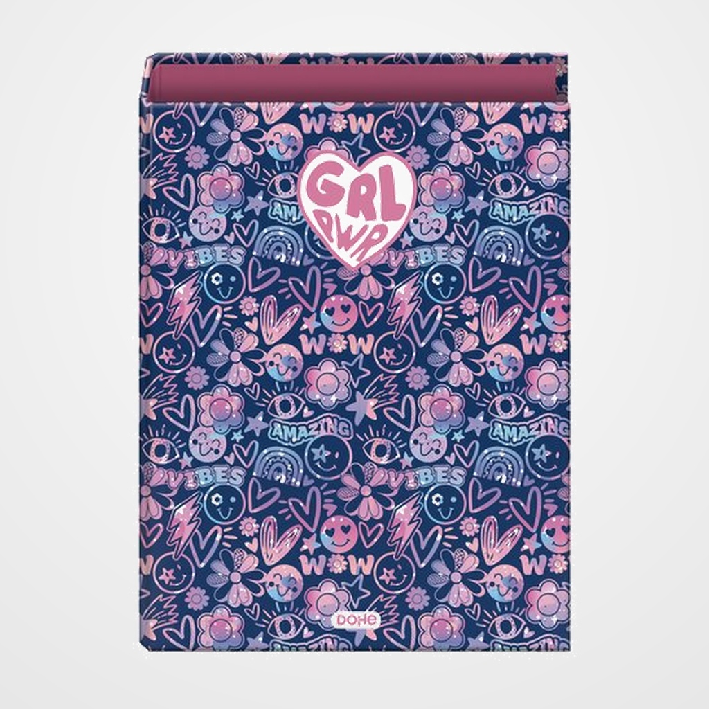 CARPETA de ANILLAS DOHE GIRL POWER CARTON FORRADO Fº 4 an.MIXTAS 40mm