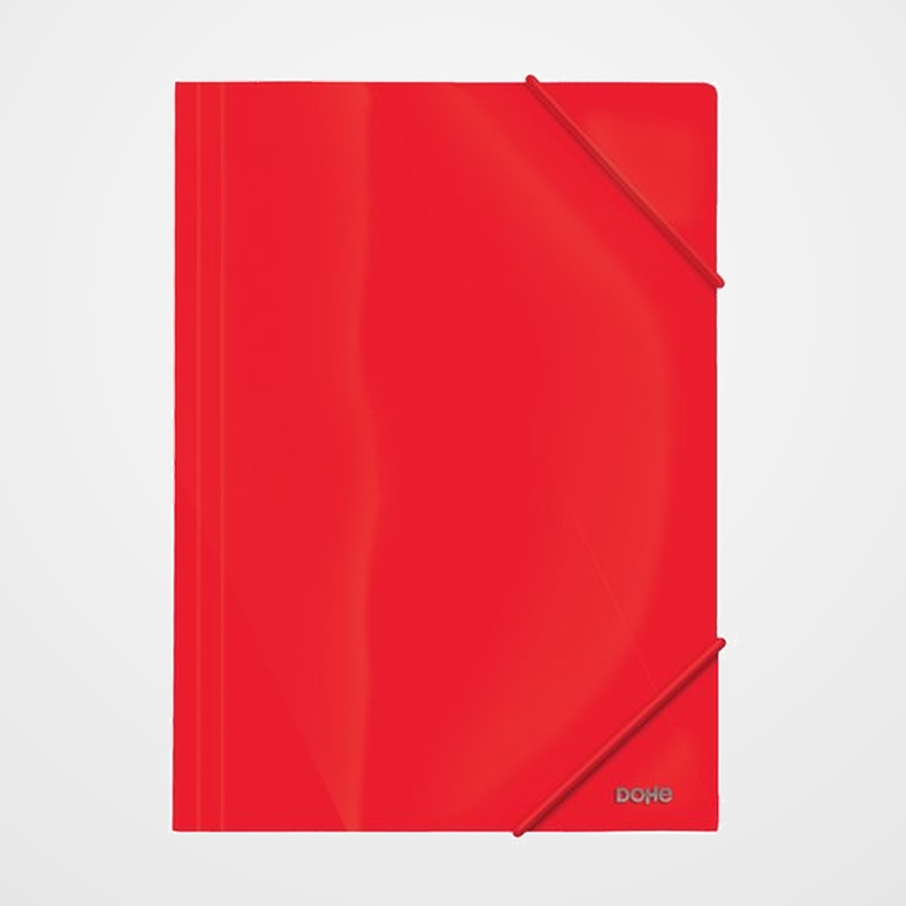 CARPETA de GOMAS y SOLAPAS DOHE A4 PP OPACO ROJO