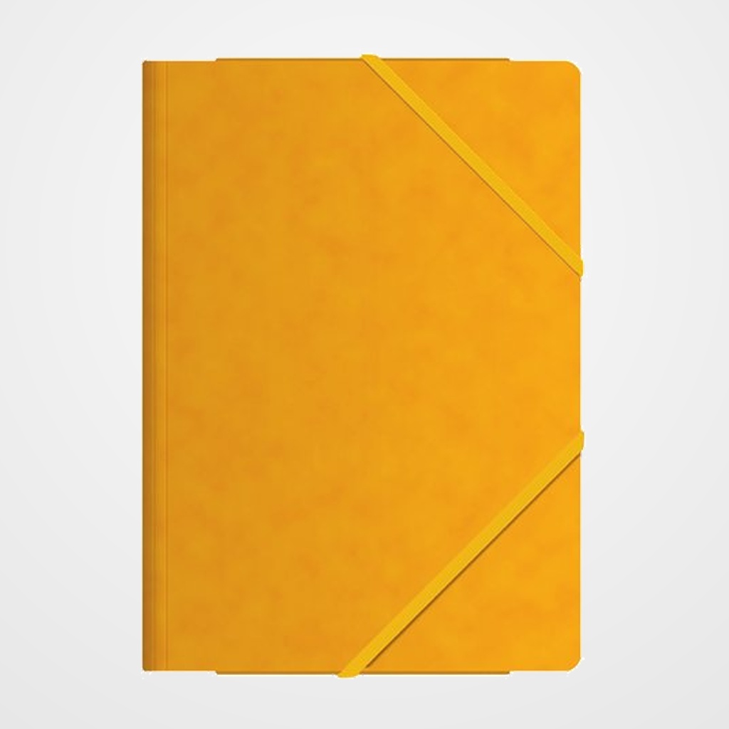 CARPETA de GOMAS y SOLAPAS DOHE Fº CARTON AMARILLO