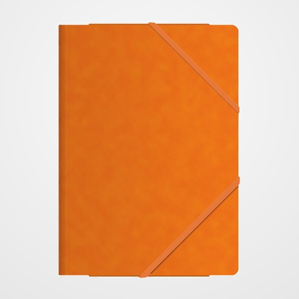 CARPETA de GOMAS y SOLAPAS DOHE Fº CARTON NARANJA