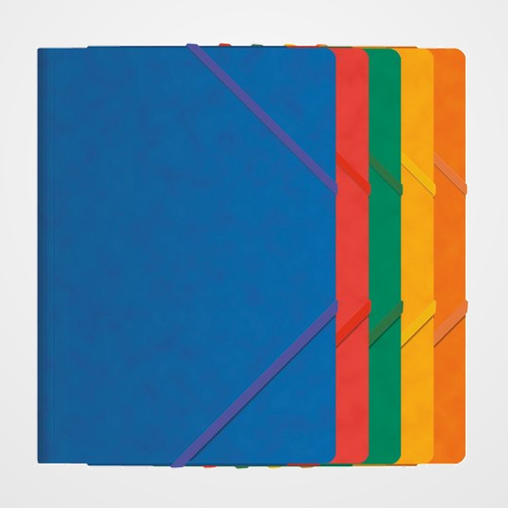 CARPETA de GOMAS y SOLAPAS DOHE Fº CARTON SURTIDO (5 col.)