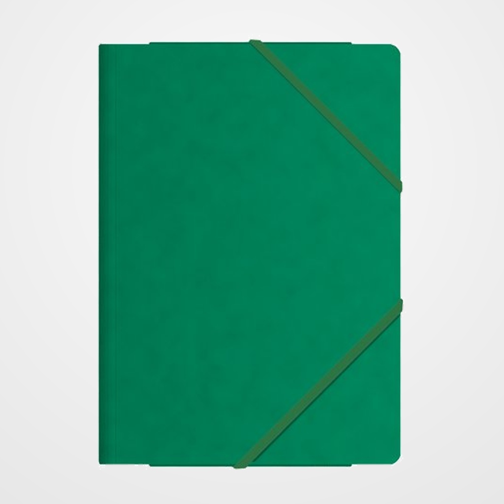 CARPETA de GOMAS y SOLAPAS DOHE Fº CARTON VERDE
