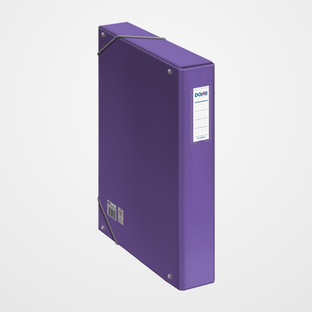 CARPETA de PROYECTOS DOHE CARTON A4 GOMAS 5 cm  (CON ETIQUETA) MORADO