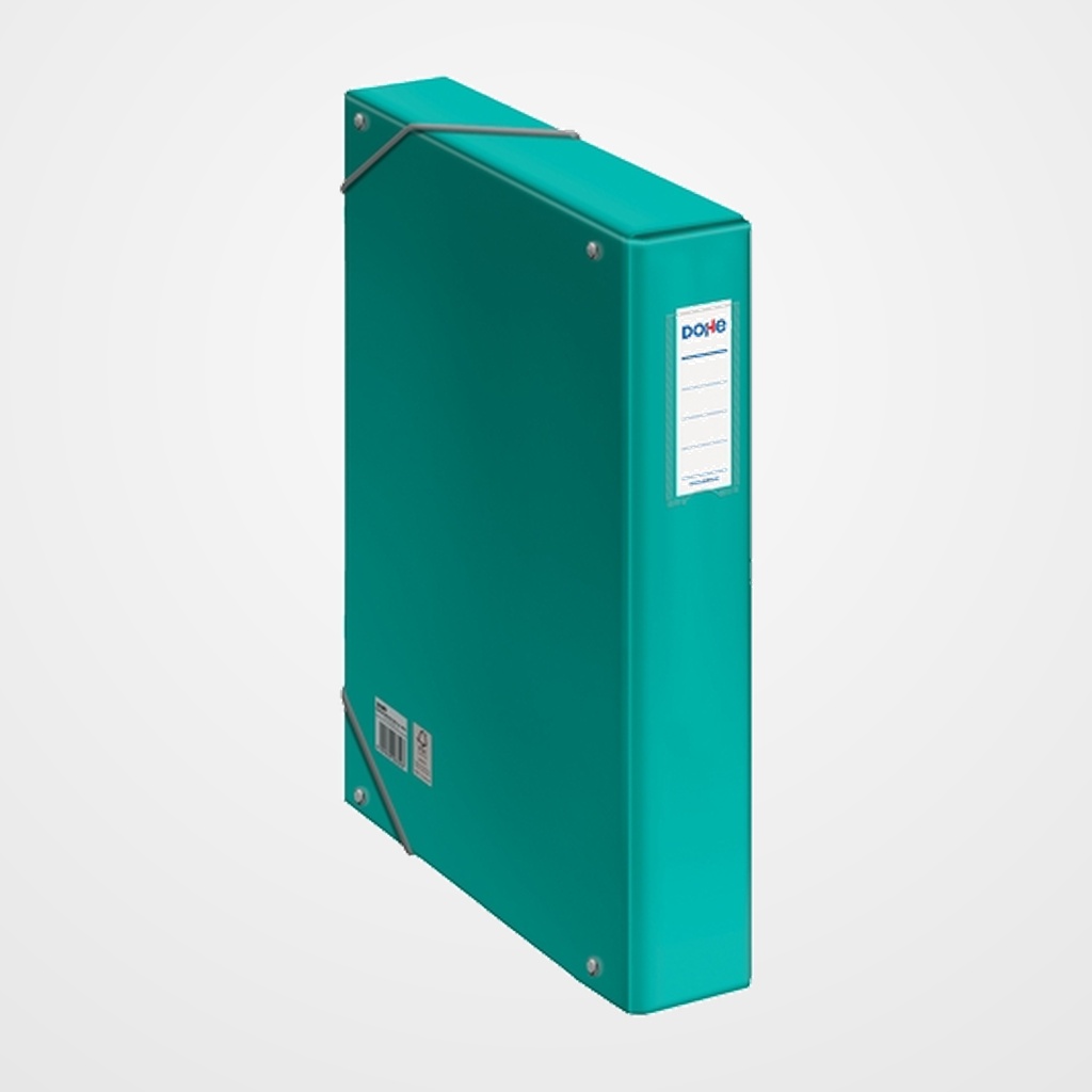 CARPETA de PROYECTOS DOHE CARTON A4 GOMAS 5 cm  (CON ETIQUETA) VERDE CLARO