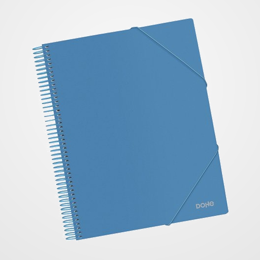 CARPETA FUNDAS (TARIFARIO) DOHE ESPIRAL PP OPACO A4 20 F. AZUL