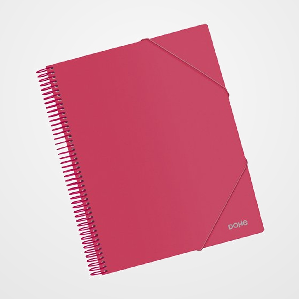CARPETA FUNDAS (TARIFARIO) DOHE ESPIRAL PP OPACO A4 20 F. ROJO
