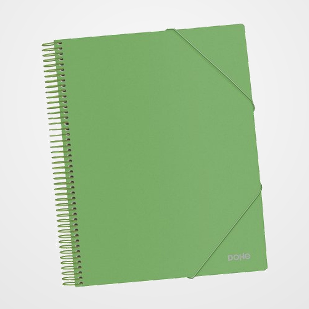 CARPETA FUNDAS (TARIFARIO) DOHE ESPIRAL PP OPACO A4 20 F. VERDE