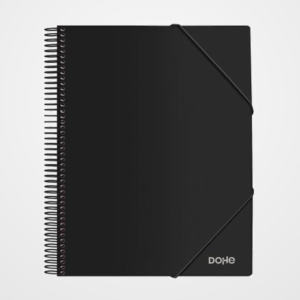 CARPETA FUNDAS (TARIFARIO) DOHE ESPIRAL PP OPACO A4 40 F. NEGRO