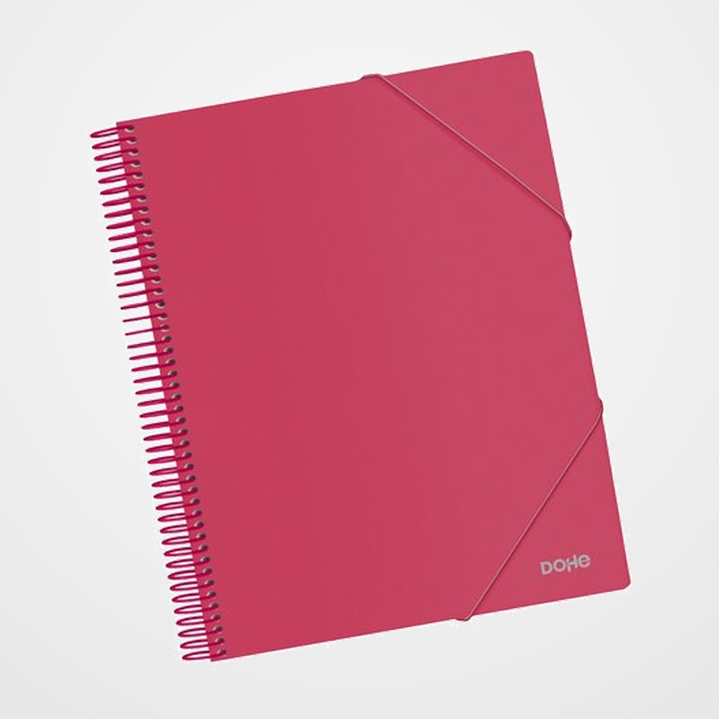 CARPETA FUNDAS (TARIFARIO) DOHE ESPIRAL PP OPACO A4 40 F. ROJO