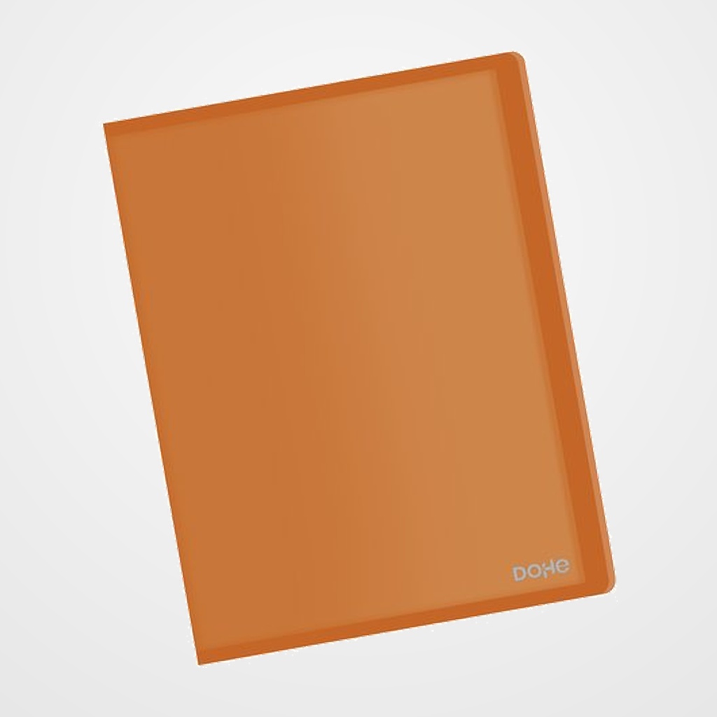 CARPETA FUNDAS (TARIFARIO) DOHE PP FLEXIBLE TRASLUCIDO A4 40 F. NARANJA