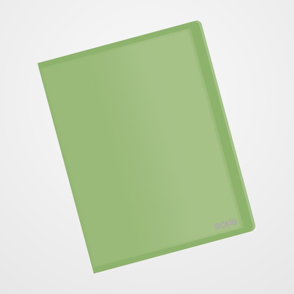 CARPETA FUNDAS (TARIFARIO) DOHE PP FLEXIBLE TRASLUCIDO A4 40 F. VERDE