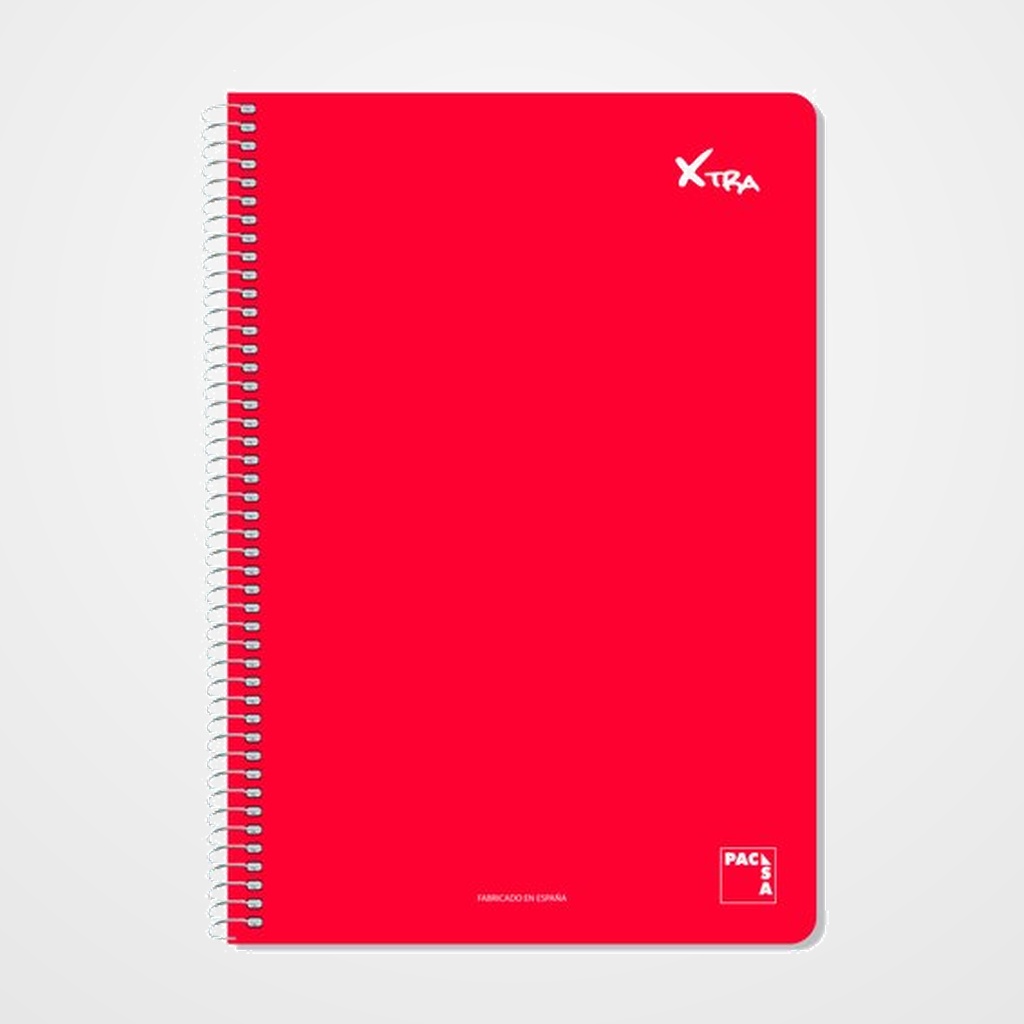 BLOC PACSA XTRA tapa EXTRA 4º 80h PAUTA 2,5 60g. ROJO