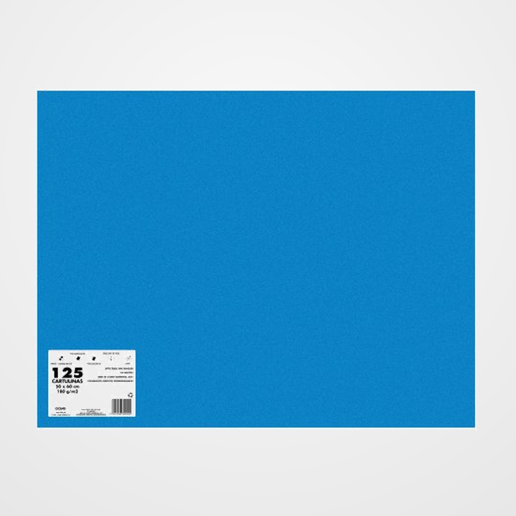 CARTULINA 50x65 DOHE 180g AZUL BERMUDAS PAQUETE de 125