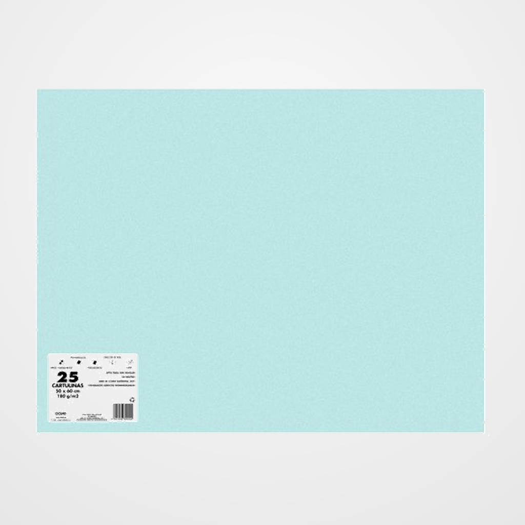 CARTULINA 50x65 DOHE 180g AZUL SADO PAQUETE de 25