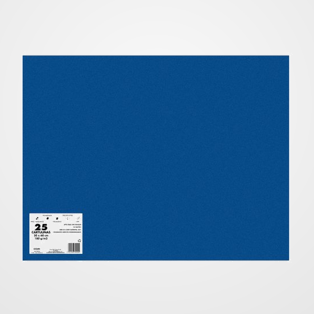 CARTULINA 50x65 DOHE 180g AZUL ZAFIRO PAQUETE de 25