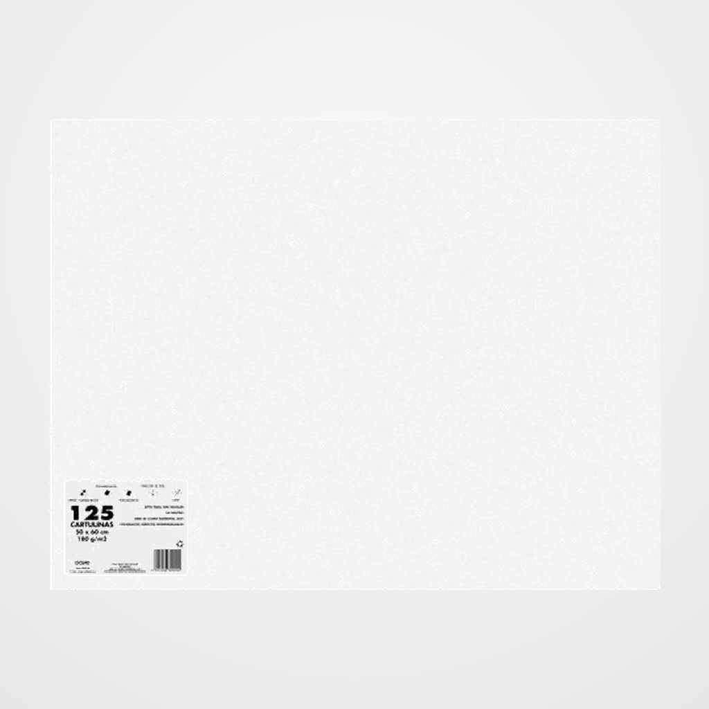 CARTULINA 50x65 DOHE 180g BLANCO PAQUETE de 125