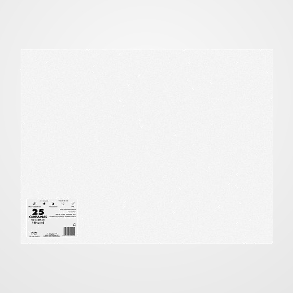 CARTULINA 50x65 DOHE 180g BLANCO PAQUETE de 25