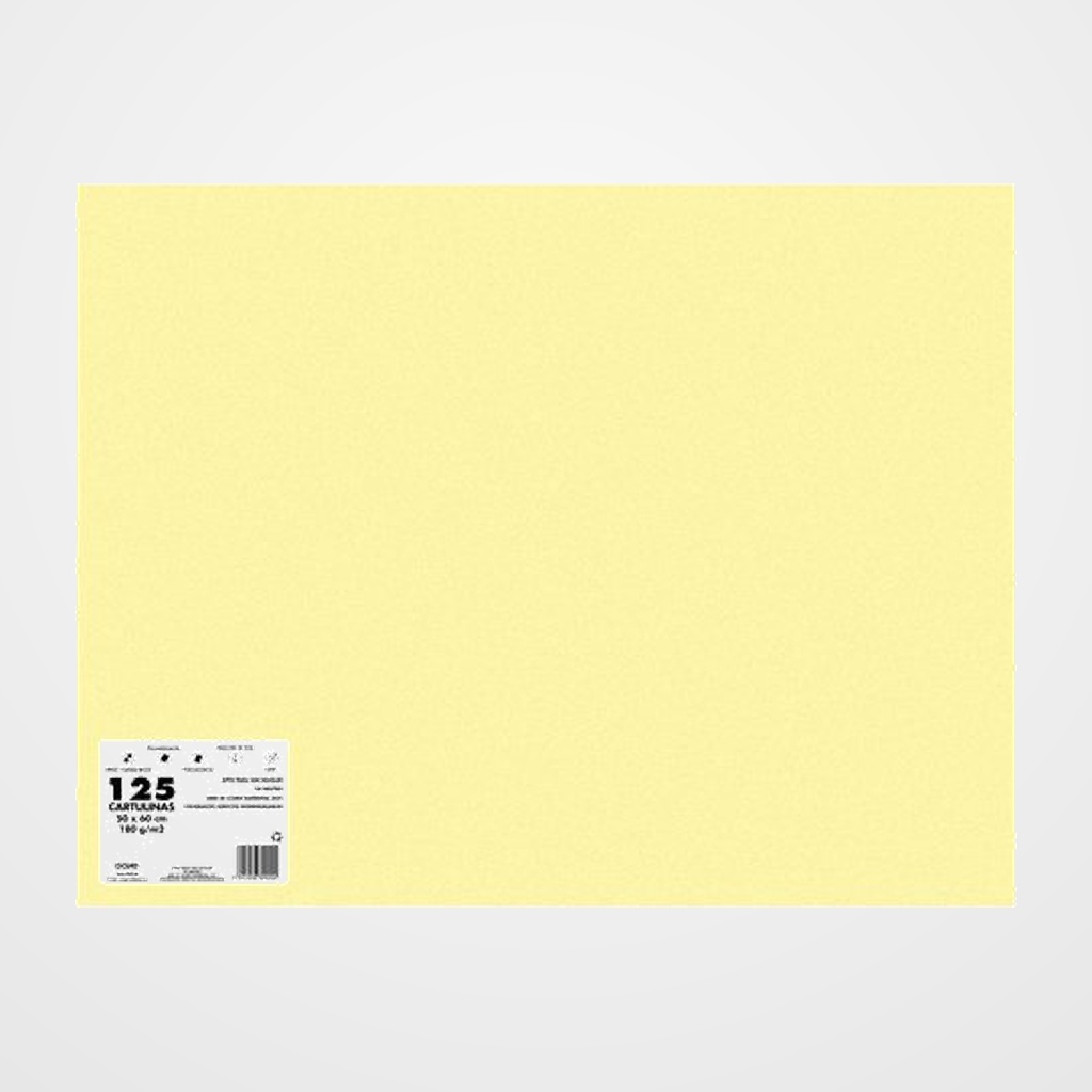 CARTULINA 50x65 DOHE 180g CANARIO PAQUETE de 125