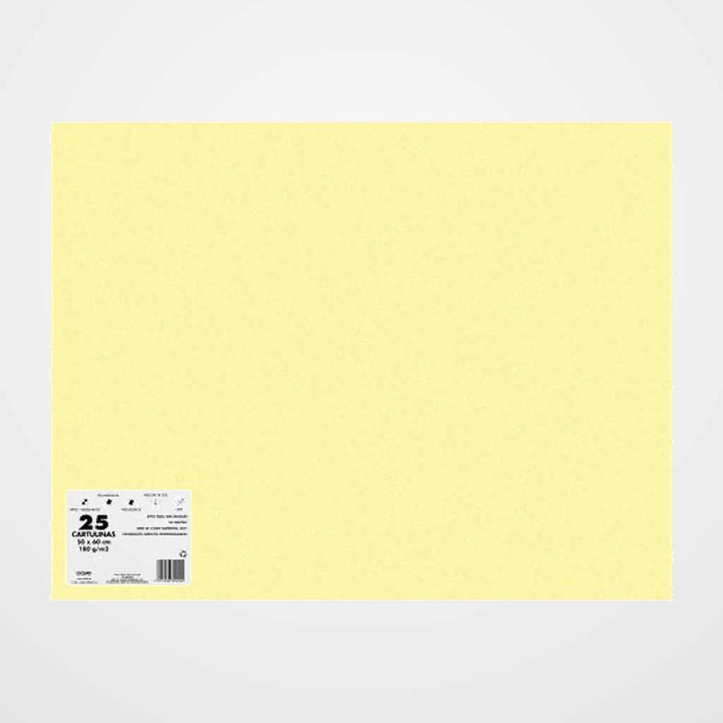 CARTULINA 50x65 DOHE 180g CANARIO PAQUETE de 25
