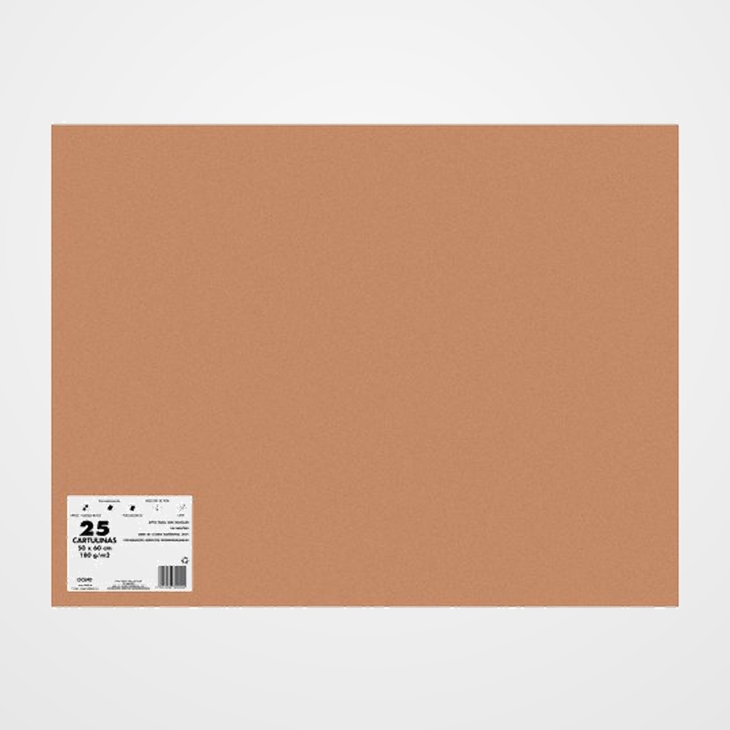 CARTULINA 50x65 DOHE 180g MARRON PAQUETE de 25
