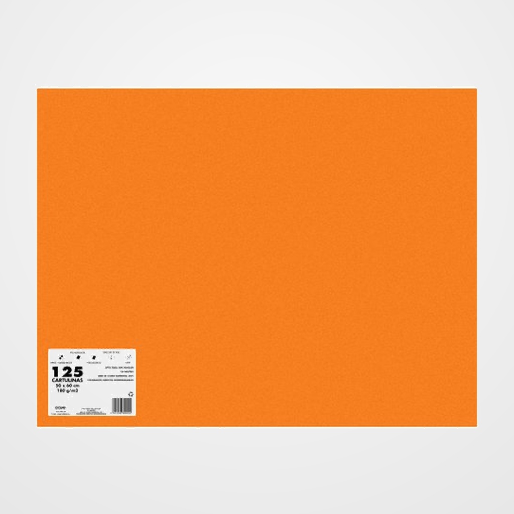 [10701998] CARTULINA 50x65 DOHE 180g NARANJA FUEGO PAQUETE de 125