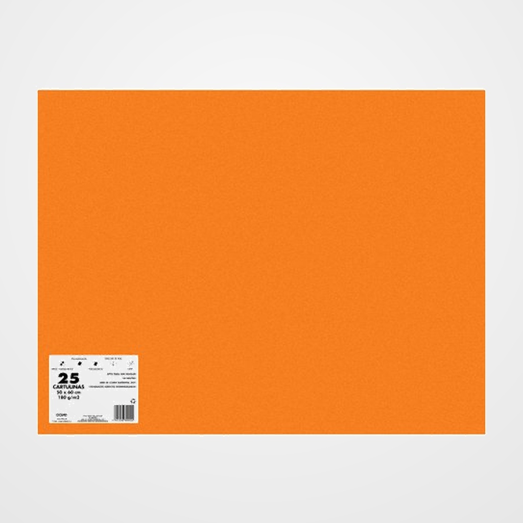 CARTULINA 50x65 DOHE 180g NARANJA FUEGO PAQUETE de 25