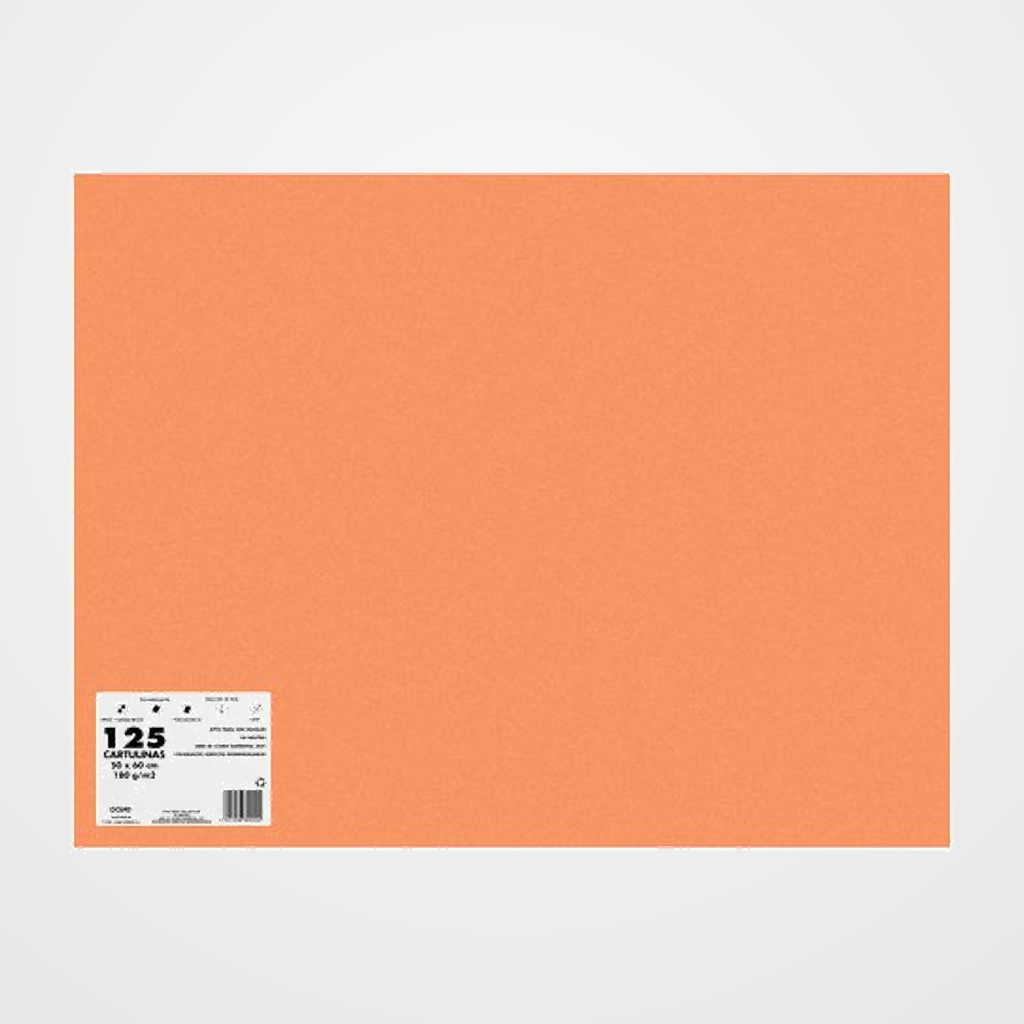 CARTULINA 50x65 DOHE 180g NARANJA PAQUETE de 125