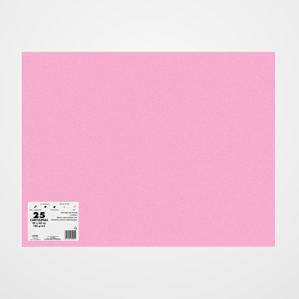 CARTULINA 50x65 DOHE 180g ROSA CARMESI PAQUETE de 25