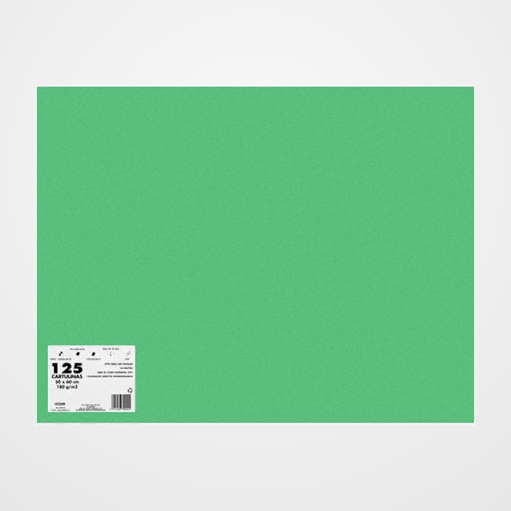 CARTULINA 50x65 DOHE 180g VERDE MIÑO PAQUETE de 125
