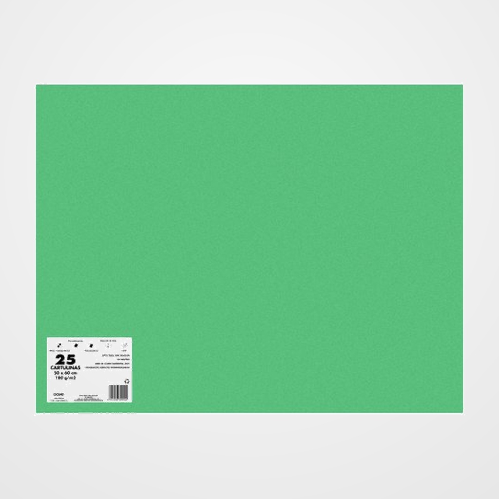 CARTULINA 50x65 DOHE 180g VERDE MIÑO PAQUETE de 25
